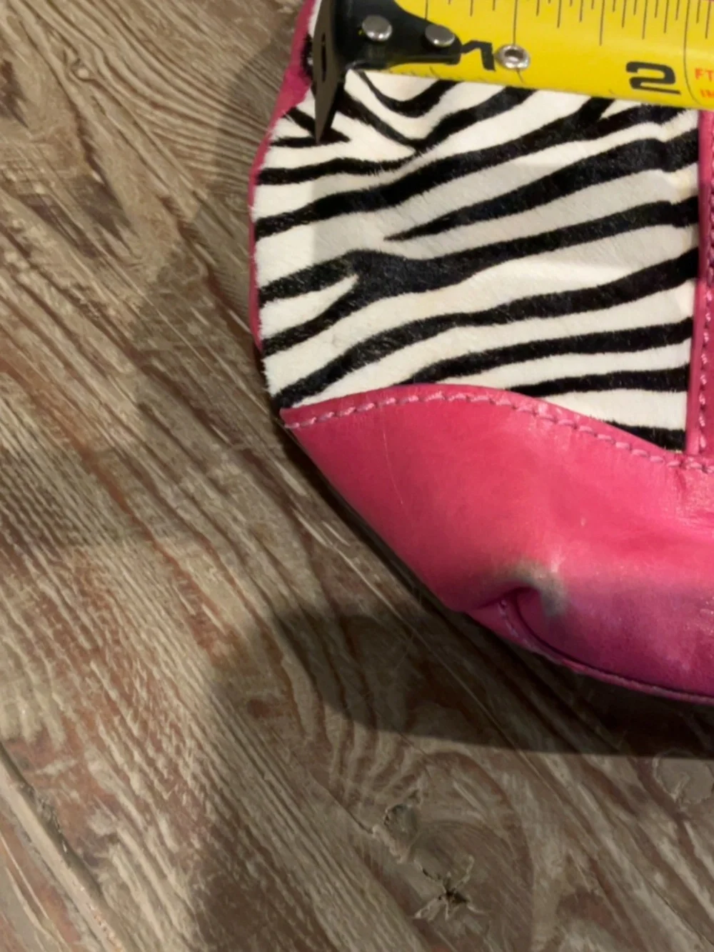 Stunning Pelle Studio Pink Leather & Zebra Calf Hide Purse. EUC